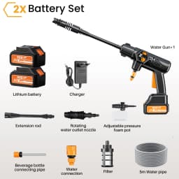 35Bar Electric Car Washer Gun 30000mAh Wireless High Pressure Water Gun Multi Function Rotating Nozzle Home Car Wipe Sprayer