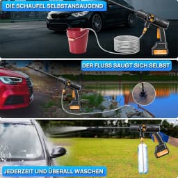 35Bar Electric Car Washer Gun 30000mAh Wireless High Pressure Water Gun Multi Function Rotating Nozzle Home Car Wipe Sprayer