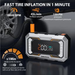 Car Tire Air Compressor, Battery Jump Starter Kit, 1500A Heavy-Duty Portable Emergency Car Jump Starter, 150 PSI Air Compressor, Portable Starter Suitable for ALL Gasoline/10L Diesel Engines,Portable Tire Inflator & Power Bank-Perfect For Road Trips