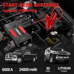 6000A Car Jump Starter, Jump Starter, 24800mAh Car Battery Jump Starter, Car Jump Starters, Portable Battery Jumper Starter