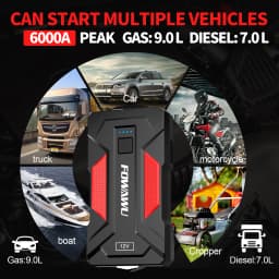 6000A Car Jump Starter, Jump Starter, 24800mAh Car Battery Jump Starter, Car Jump Starters, Portable Battery Jumper Starter