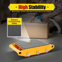 7T-Alloy Steel Machinery Mover 15T (33069lbs) Max-Load Mover w/9 High-Quality PU Rollers for Distributing and Transporting Large