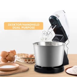 Countertop Mixer 180-350W 1.7L Capacity, Stainless Steel & Plastic Compact Design Multifunctional for Baking & Kitchen Work