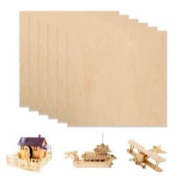 6pcs A4 Plywood Sheets 3mm Thickness (+/- 0.2mm) Basswood Plywood 11.8x11.8 inch for Engraving