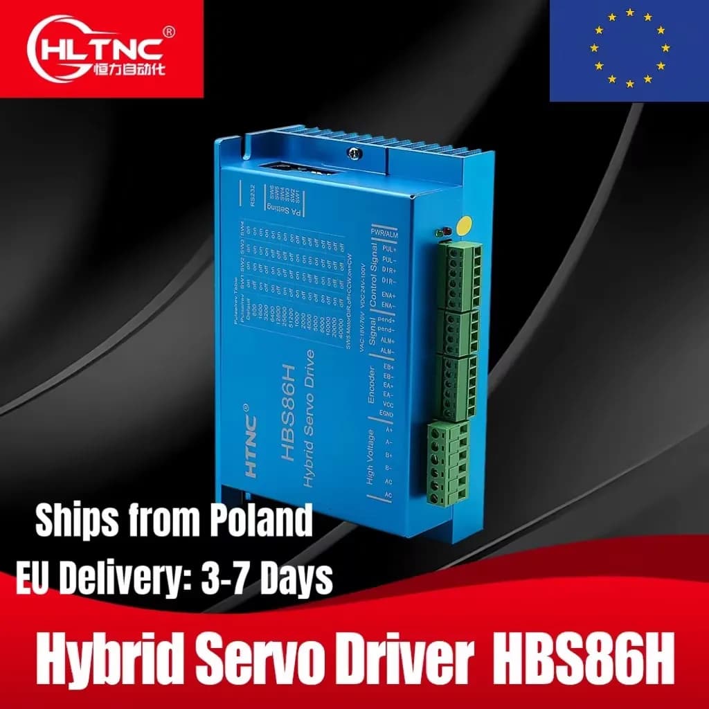 HLTNC HBS86H Closed Loop Hybrid Servo Driver Peak 8A AC18-70V DC24-100V Microstep Controller For Nema34 CNC Router Engraving Milling Machine EU Warehouse