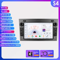2din Android13 Car Radio For Opel Astra H J 2004 Vectra Vauxhall Antara Zafira Corsa C D Vivaro Meriva 4G wireless Carplay GPS