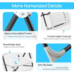 Patio Chaise Lounge Chair, Folding Reclining Chair w/ 7-Position Backrest & Cozy Footrest, Weatherproof PP Material