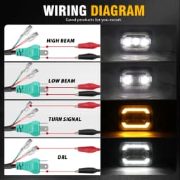 UNISHINE 5x7inch LED Headlights Turn Signal DRL Hi/Low Seal Beam Replace H6054 H5054 Headlight for XJ -Wrangler YJ Trucks 12V off-road use