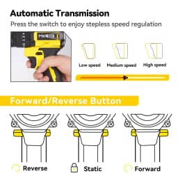 MELLWIN 13MM Brushless Electric Impact Drill 25+3 Torque Handheld Flat Drill Screwdriver Power Tools For Makita 18V Battery Pin