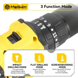 MELLWIN 13MM Brushless Electric Impact Drill 25+3 Torque Handheld Flat Drill Screwdriver Power Tools For Makita 18V Battery Pin
