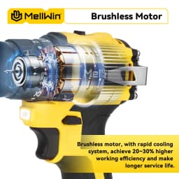 MELLWIN 13MM Brushless Electric Impact Drill 25+3 Torque Handheld Flat Drill Screwdriver Power Tools For Makita 18V Battery Pin