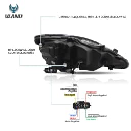 VLAND 2005-2013 Lexus IS250 IS350 IS300 & 2007-2014 ISF LED Headlights 2PCS, E-Mark Certified Headlamps with Sequential Turn Signal, Plug & Play, Front Light Upgrade Replacement