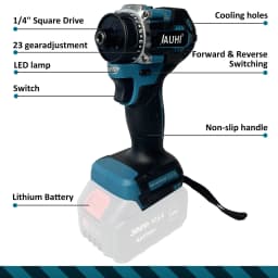 JAUHI 20+1 Torque Brushless Electric Screwdriver Lithium Battery Rechargeable Cordless Electric Drill For Makita 18v Battery