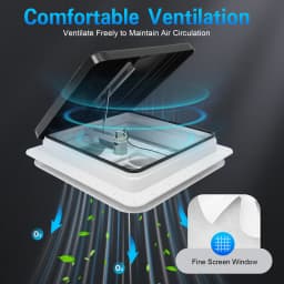 Roof Vent Skylight 42 x 42 cm, Dekalin Sealant + Screws for Caravans or Motorhomes