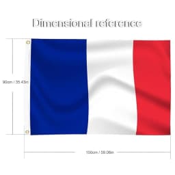 90 x 150 cm Frankreich Flagge, ZoneYan Französische Flagge mit 2 Messing-Ösen, Nationalflagge