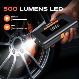 1500A peak Car Jump Starter with Air Compressor, 2in1 Car Emergency Starter Power Supply, 150PSI Digital Tire Pump, Air Compressor, Power Bank, Portable Battery Charger, 12V Jump Box Car Battery Jump Starter with LED Light, Emergency Auto Tool