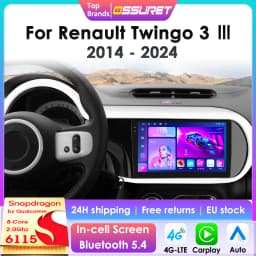 360Camera 2Din Android13 Car Multimedia GPS Player For Renault Twingo Ⅲ 2014-2024 Carplay Intelligent Screen 2din autoradio