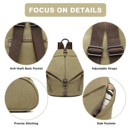 KONO Canvas Backpack WOMEN'S Vintage Daypack shoulder bag Large Shoulder Backpack travel bag for Travel Outdoor & School