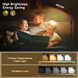 Multifunctional Dimmable Floor Lamp, 360° Rotating Design, 1800K-6000K, Night Light & Memory Function