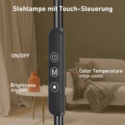 Multifunctional Dimmable Floor Lamp, 360° Rotating Design, 1800K-6000K, Night Light & Memory Function