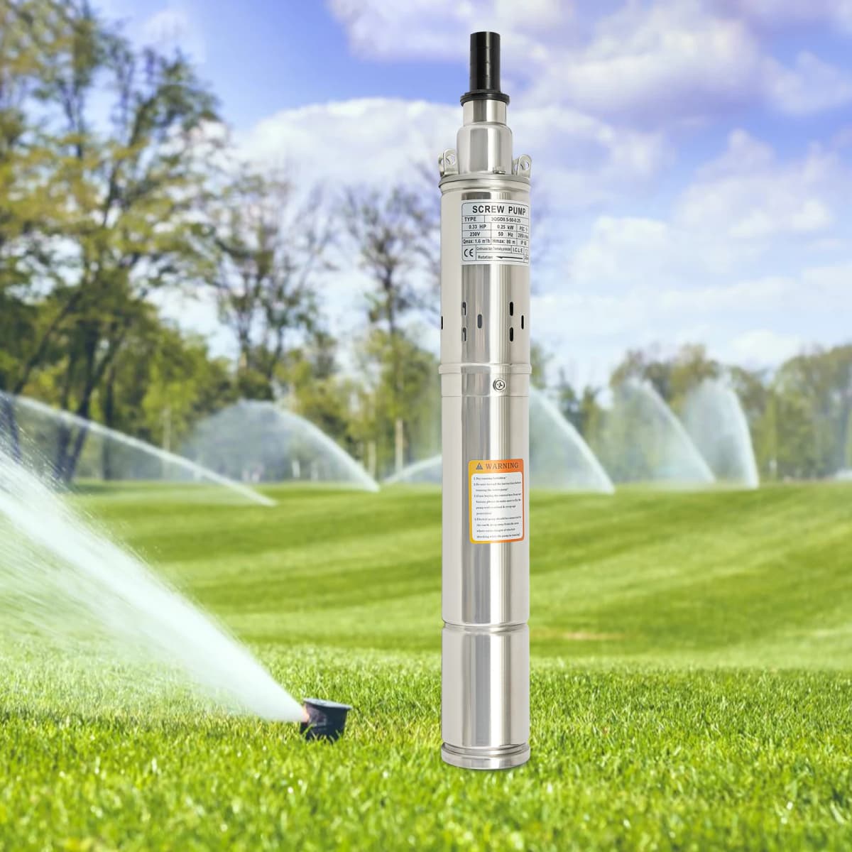 220V 250W/500W Submersible Deep Well Pump Screw Pump Sand Compatible Stainless Steel Garden Farm Pump For Supplying Water