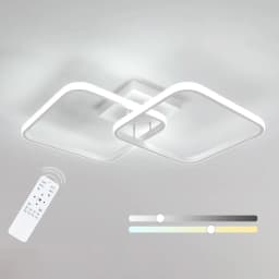 Dimmable Ceiling Light, Remote Controlled Ceiling Lamp 3000K-6500K , Modern LED Square Ceiling Light for Bedroom Living Room
