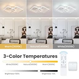 Dimmable Ceiling Light, Remote Controlled Ceiling Lamp 3000K-6500K , Modern LED Square Ceiling Light for Bedroom Living Room
