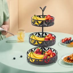 3 Tier Build To Last Fruit Bowl Holder Excellent Load Capacity Fruit Storage Basket for Dressers/Bathrooms/College Dormitories