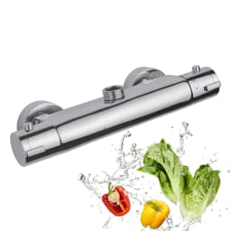 Thermostatic Shower Mixer Tap Anti-Burn Thermostatic Shower Tap with Safety Knob at 38°C Chrome-Plated Brass Faucet For Bathroom