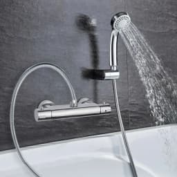 Thermostatic Shower Mixer Tap Anti-Burn Thermostatic Shower Tap with Safety Knob at 38°C Chrome-Plated Brass Faucet For Bathroom