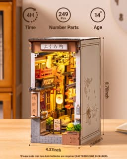 ROBOTIME Book Nook Kit DIY Miniature House 3D Wooden Puzzle Creative Decorative(TGB11) Unique Gifts for Teens&Adults (