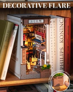ROBOTIME Book Nook Kit DIY Miniature House 3D Wooden Puzzle Creative Decorative(TGB11) Unique Gifts for Teens&Adults (