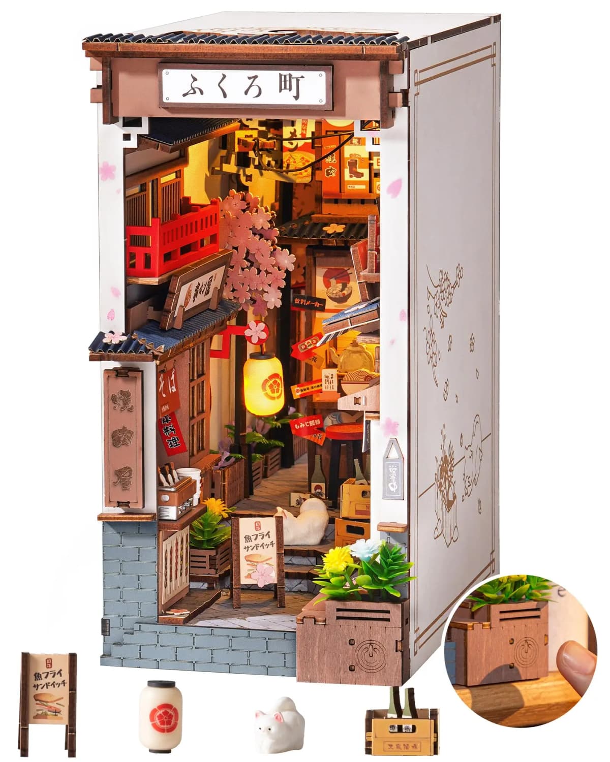 ROBOTIME Book Nook Kit DIY Miniature House 3D Wooden Puzzle Creative Decorative(TGB11) Unique Gifts for Teens&Adults (