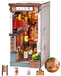 ROBOTIME Book Nook Kit DIY Miniature House 3D Wooden Puzzle Creative Decorative(TGB11) Unique Gifts for Teens&Adults (