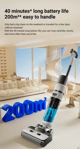 DIVEDEER 15000Pa Wireless Wet Dry Vacuum Cleaner Smart Cordless Mop Floor Cleaner Self-Cleaning Auto Suction Floor Washer
