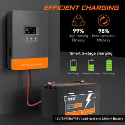PowMr 80A MPPT Solar Charge Controller Max 160V Panel for 12V 24V 36V 48V Solar Battery Intelligent Regulator Lead-acid/Lithium