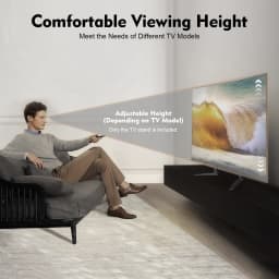 LCD TV Stand with Adjustable Height, Cold-Rolled Steel Construction, Easy Installation, Space-Saving Design for Home, Office