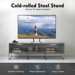 LCD TV Stand with Adjustable Height, Cold-Rolled Steel Construction, Easy Installation, Space-Saving Design for Home, Office