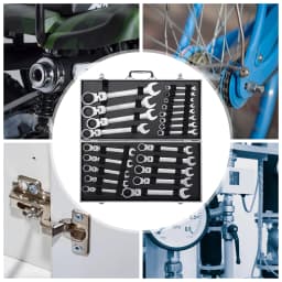 22-piece Movable Head Wrench Set Tighten Hexagonal Head Flex-Head Ratcheting Wrench Combination Wrench Set Repair Tools