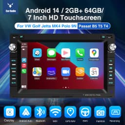 ESSGOO 7" Android 14 Car Stereo Radio For Golf Jetta MK4 Polo 6N Carplay Android Auto GPS Navigation BT FM RDS SWC Mirror Link