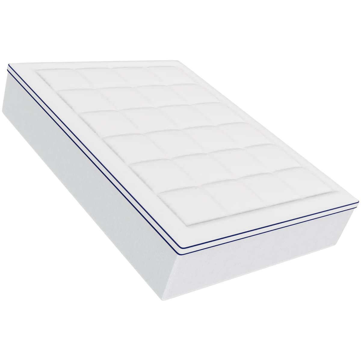SucceBuy Mattress Topper 1" Thickness Fiber Fill Pad, Detachable & Washable Layer, Detachable Bedside Pocket for Holding Items
