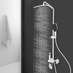 NPT 1/2'' Weiß Duschsystem Duscharmatur Regendusche Duschset Massage Mit Handbrause