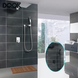 Black Shower Faucet Chrome Bathroom Shower Mixer Set Waterfall Rain Shower System Bathtub Faucet Taps