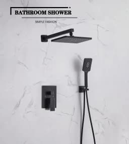 Black Shower Faucet Chrome Bathroom Shower Mixer Set Waterfall Rain Shower System Bathtub Faucet Taps