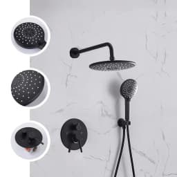 Black Shower Faucet Chrome Bathroom Shower Mixer Set Waterfall Rain Shower System Bathtub Faucet Taps