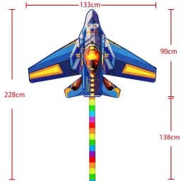 New Outdoor Fun Sport  Blue Plane Kite Beginner Kites For Adults And Kids Come With String And Handle