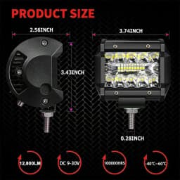 UNISHINE 12V 24V Headlight Truck Farm Tractor Boat SUV Light Bar/work Light Car LED Light Bar Offroad 4x4 Spotlights Fog Lamp