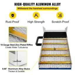 SucceBuy Aluminum Alloy Sluice Box Digital Pocket Scale 24/30/36/50in Portable Manual Gold Jewelry Panning Prospecting Tools