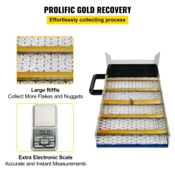 SucceBuy Aluminum Alloy Sluice Box Digital Pocket Scale 24/30/36/50in Portable Manual Gold Jewelry Panning Prospecting Tools