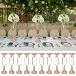 Exquisite Gold Tall Wedding Flower Vase with Mirror-Like Surface, Durable Iron Construction, Perfect for Weddings and Home